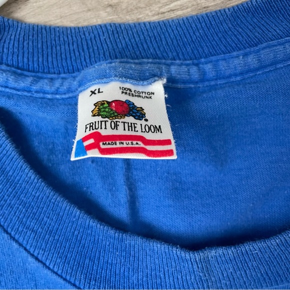 Vintage Blank Fruit Of The Loom T Shirt XL Royal Blue USA Single Stitch FOTL - Picture 3 of 5